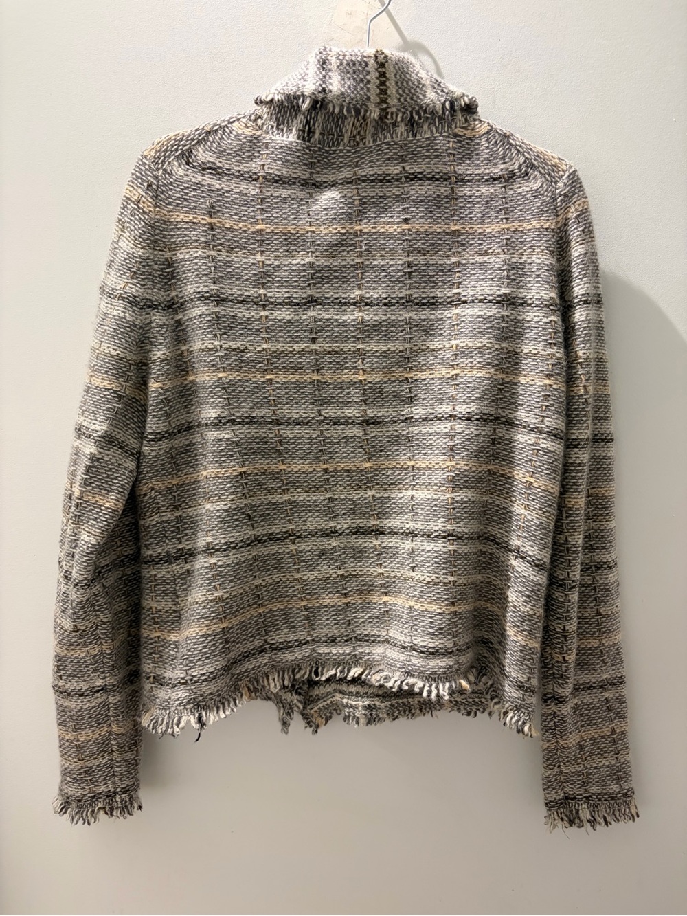 Banana Republic Wool Angora Fringe Blazer Cardigan L - Picture 5 of 7